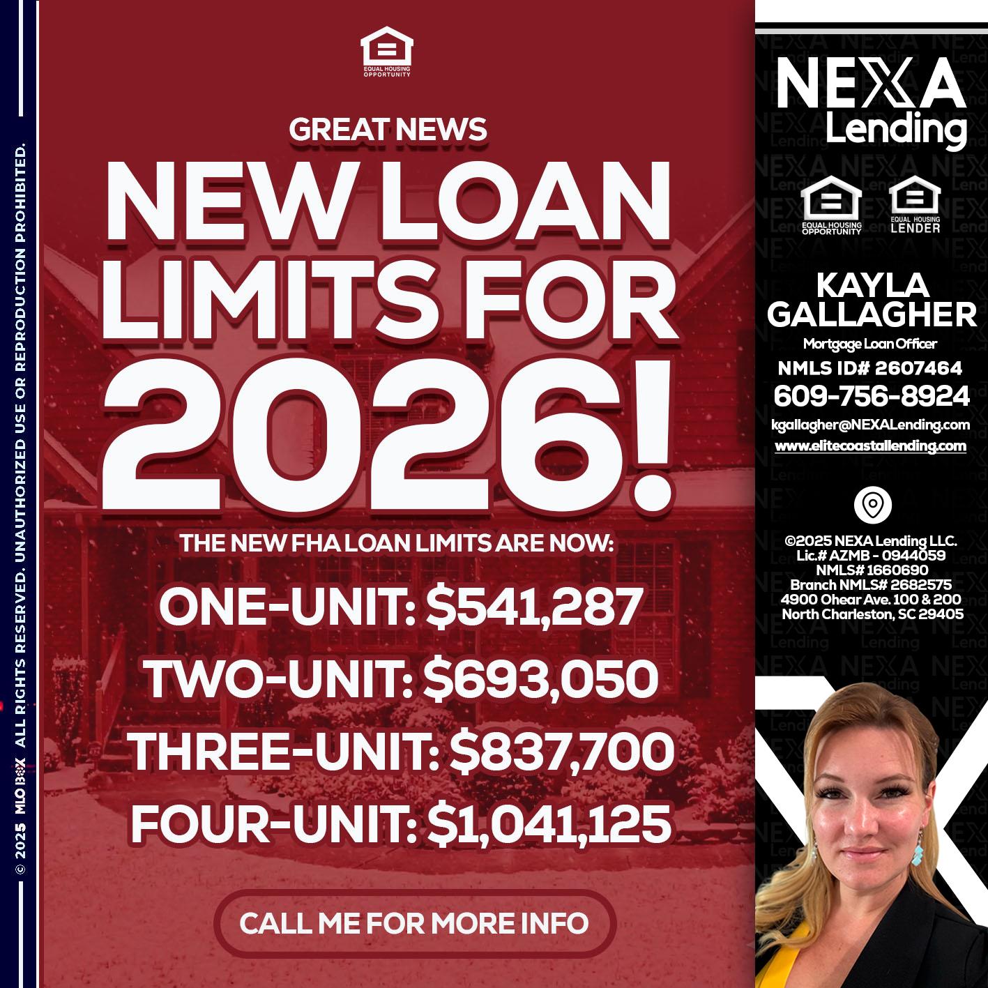 loan limits - Kayla Gallagher -Mortgage Loan Officer