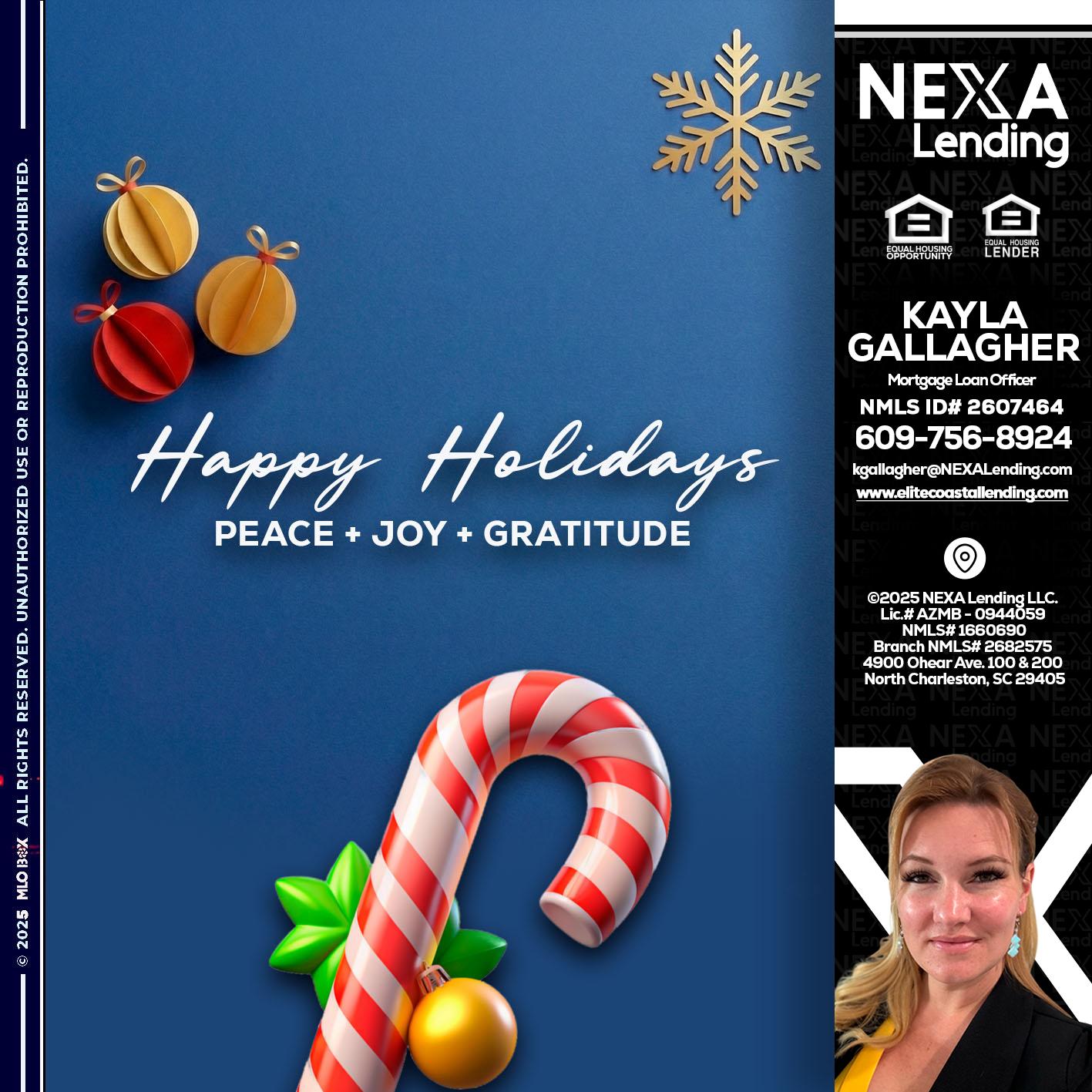 HAPPY HOLIDAYS - Kayla Gallagher -Mortgage Loan Officer