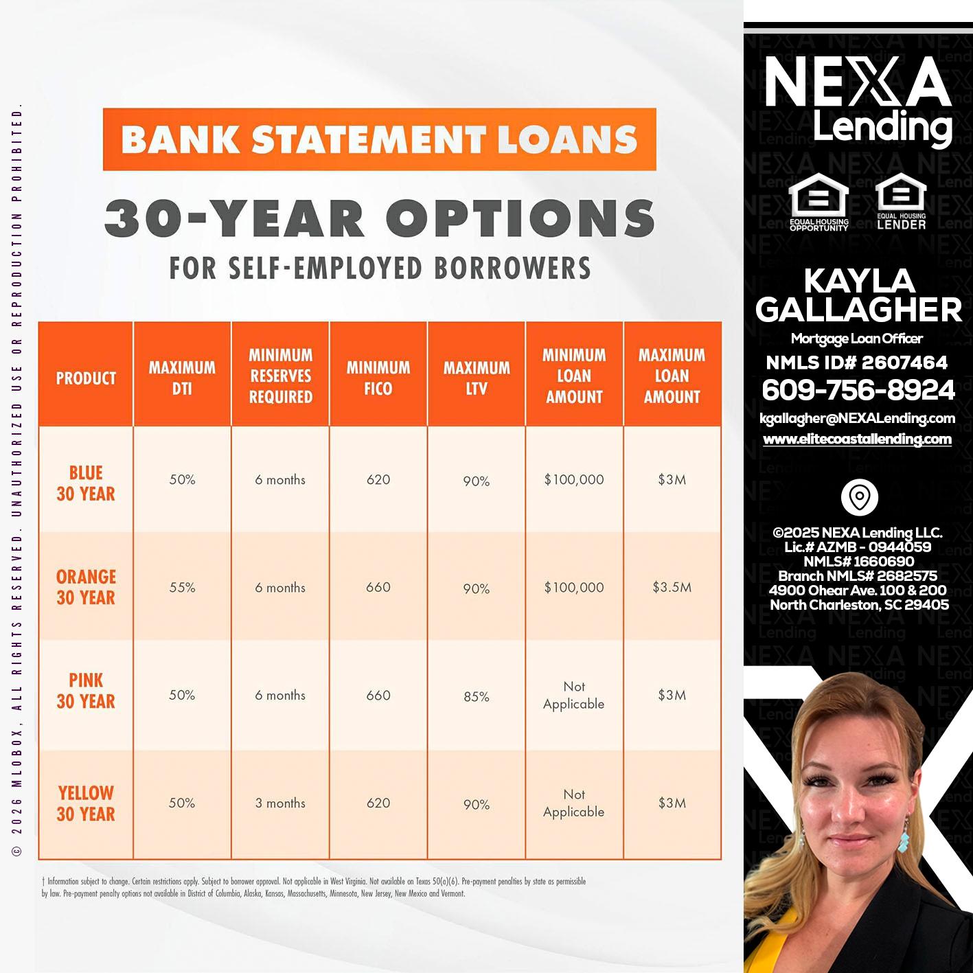 30 YEARS OPTIONS - Kayla Gallagher -Mortgage Loan Officer