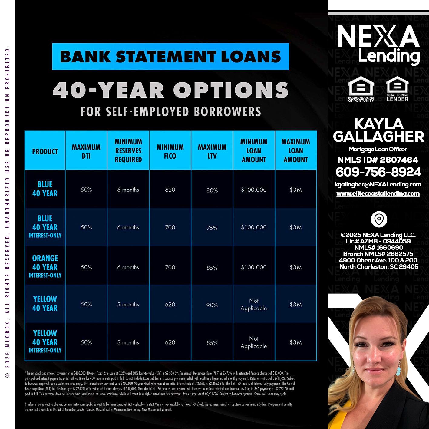 40 YR. OPTIONS - Kayla Gallagher -Mortgage Loan Officer