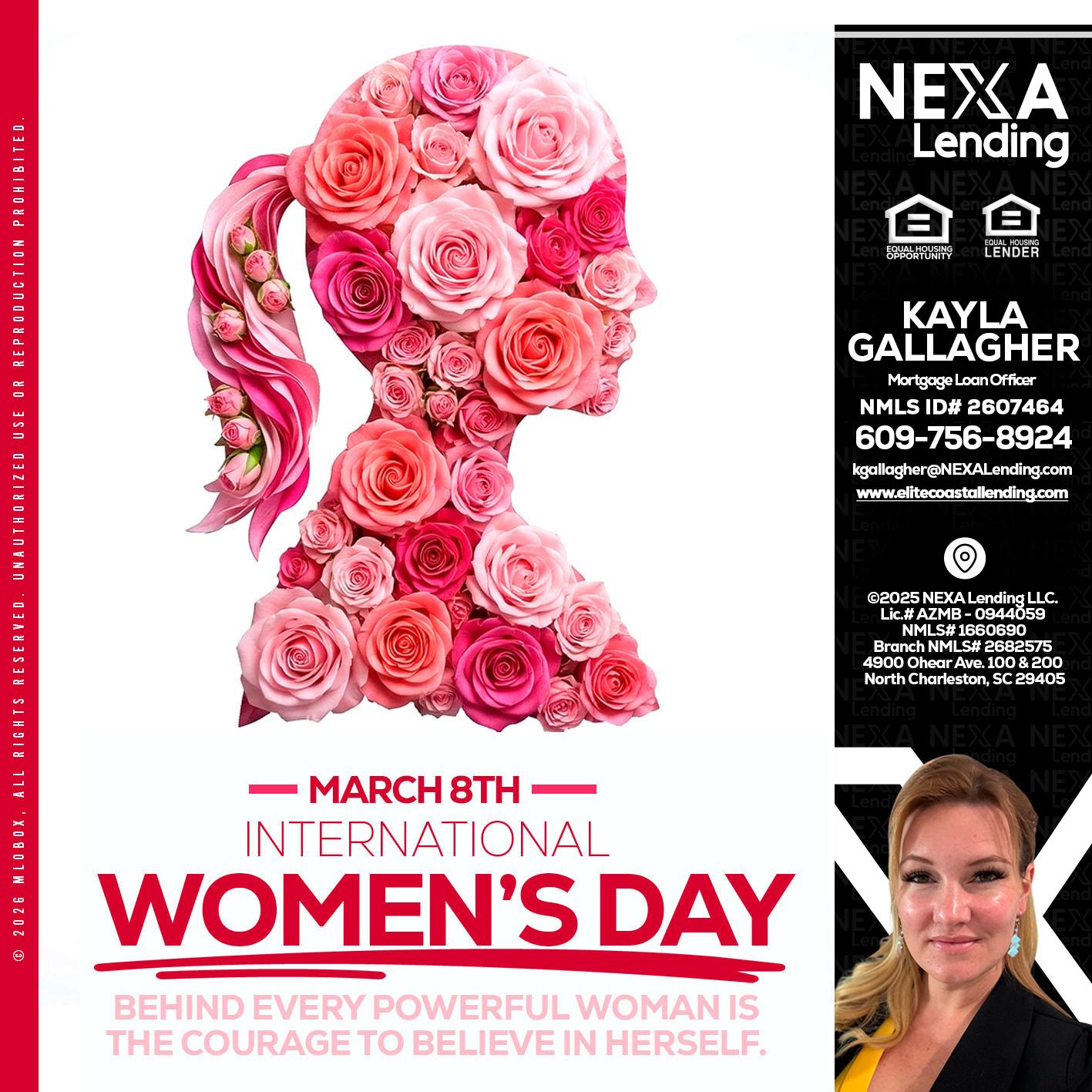 MARCH 8TH - Kayla Gallagher -Mortgage Loan Officer