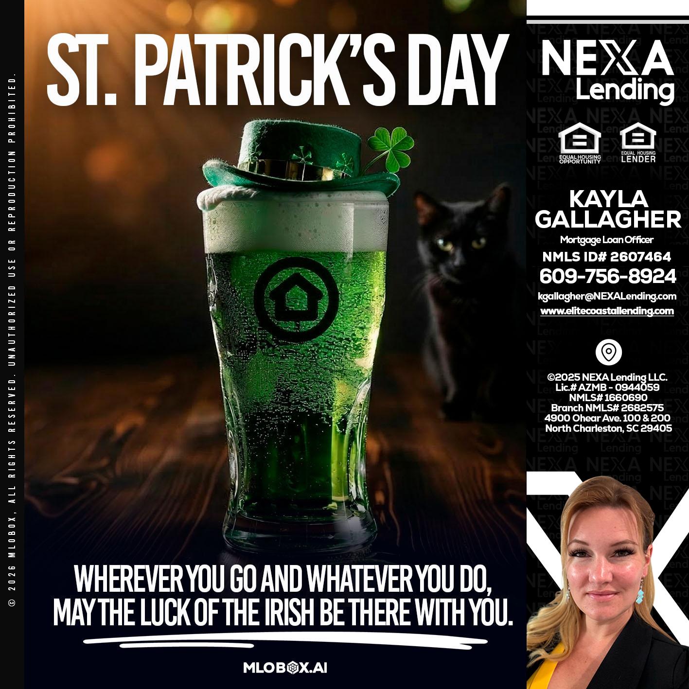 st. Patricks day - Kayla Gallagher -Mortgage Loan Officer
