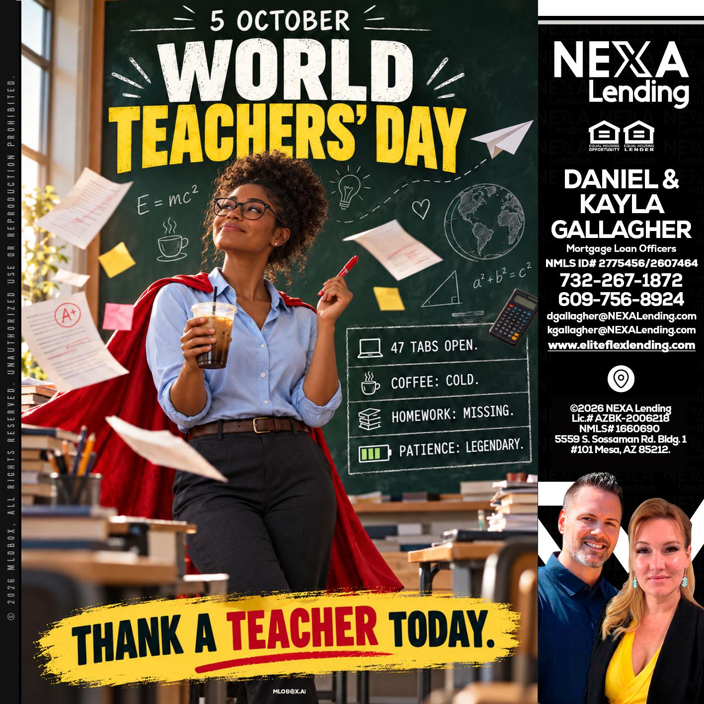world teacher day - Kayla Gallagher -Mortgage Loan Officer