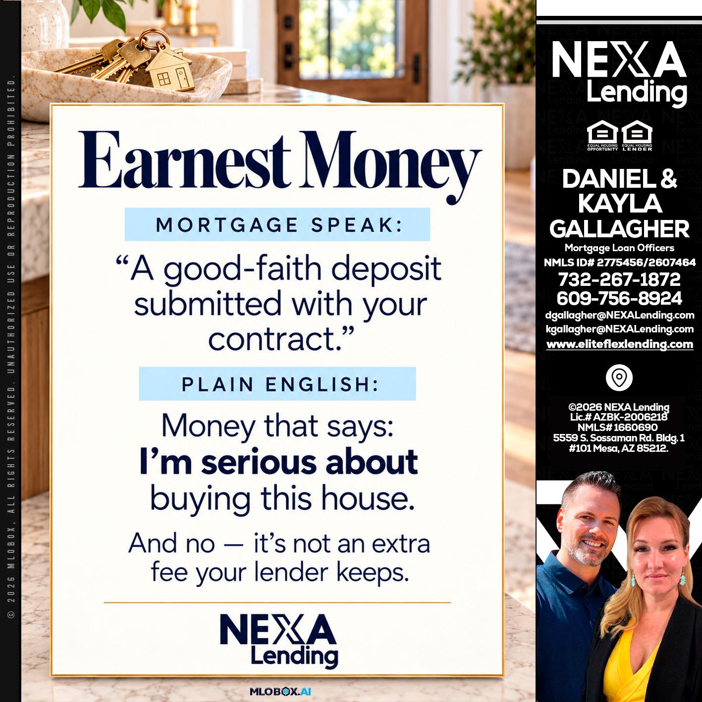 EARNEST MONEY - Kayla Gallagher -Mortgage Loan Officer